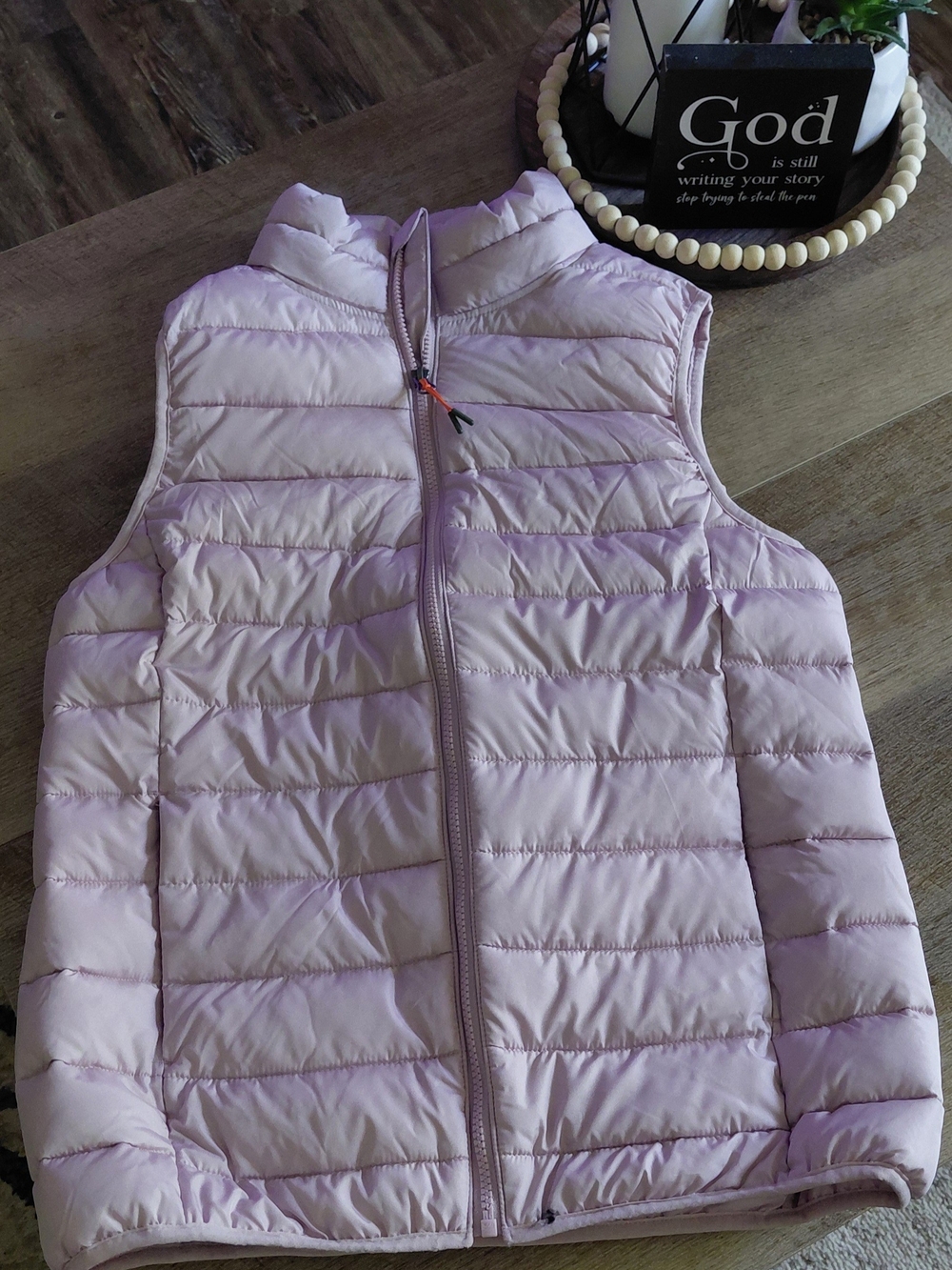 Light Pink Quilted Puffer Vest